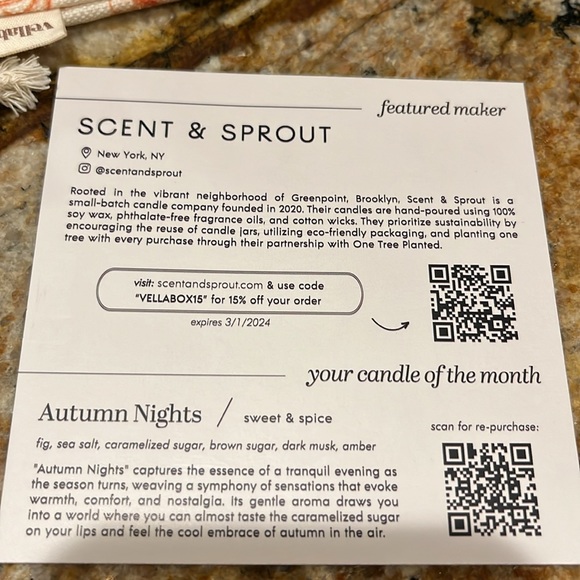 NWT Scent & Sprout 16oz Soy Candle with satchel. - Picture 7 of 7